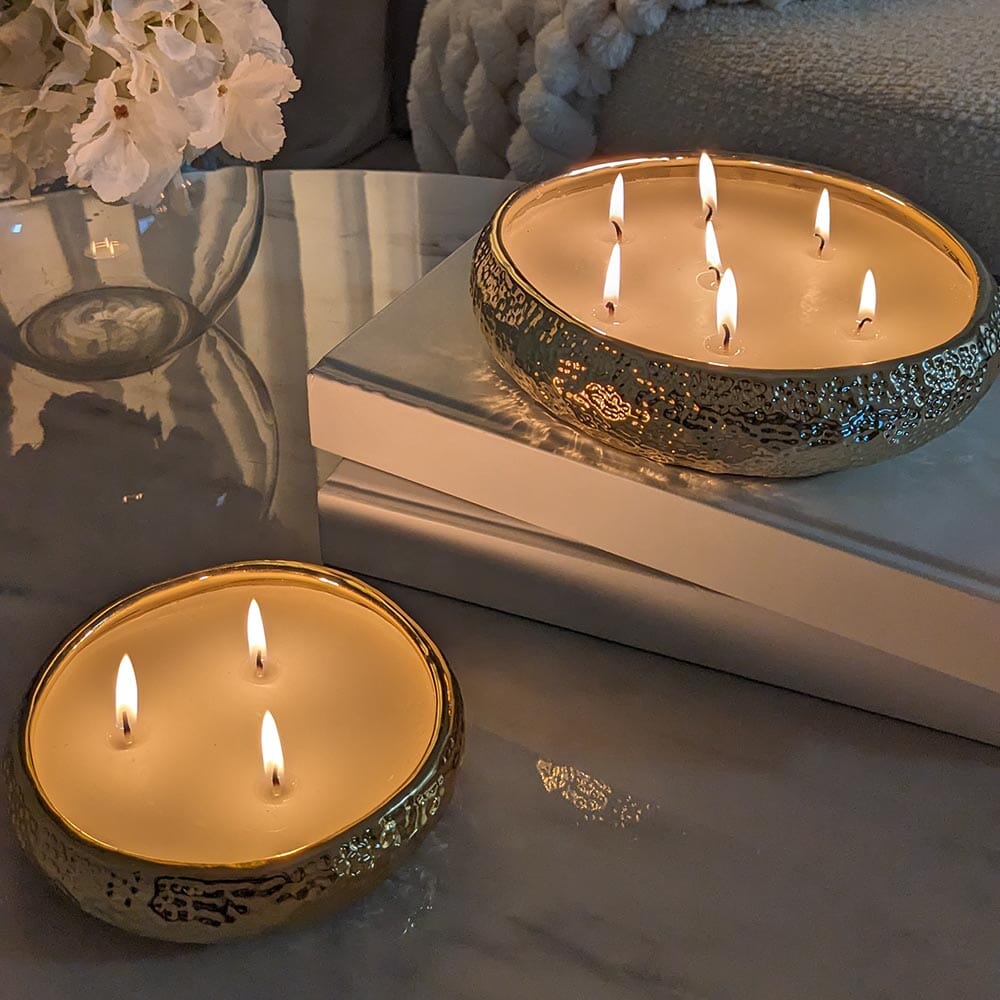 Aeolian 3 Wick Light Gold Candle