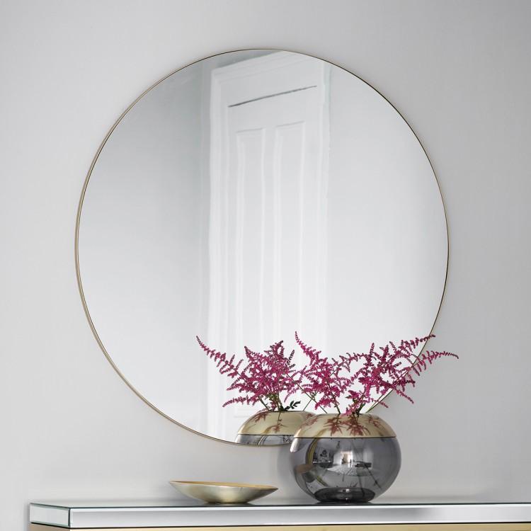 Alcora Large Round Champagne Mirror