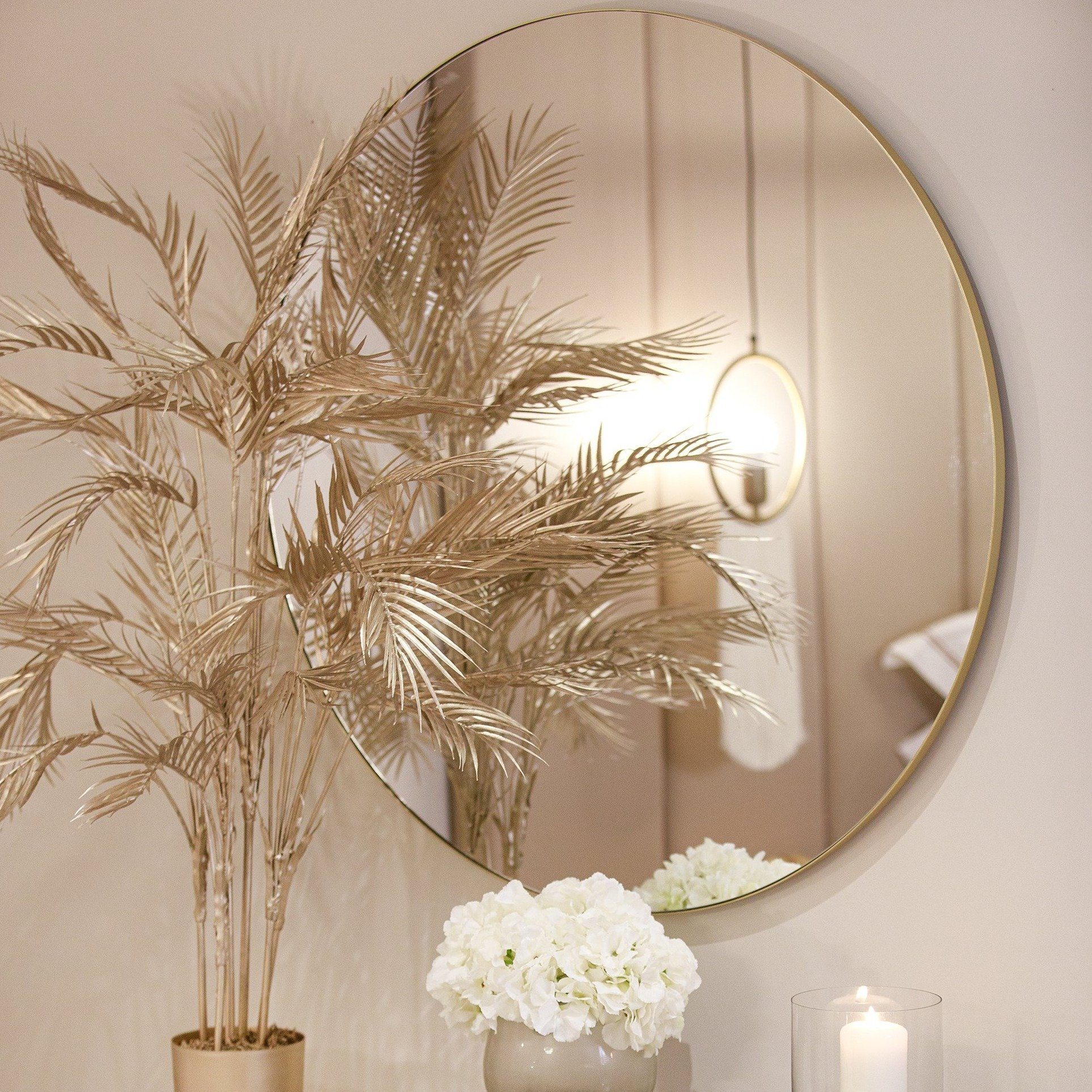 Alcora Large Round Champagne Mirror