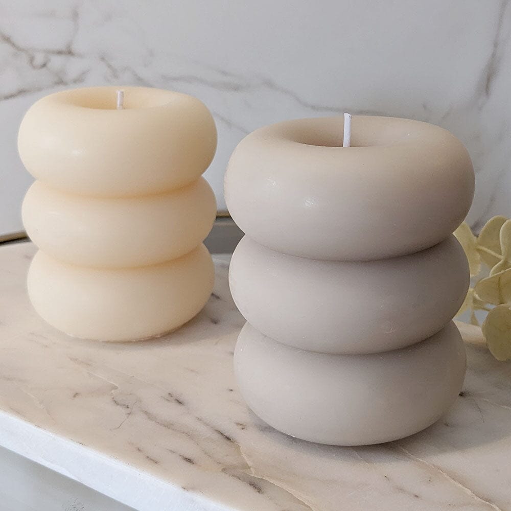 Amelia Taupe Mini 3 Tiered Candle