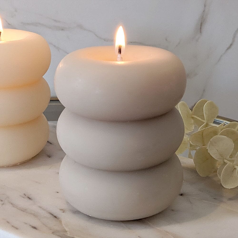 Amelia Taupe Mini 3 Tiered Candle