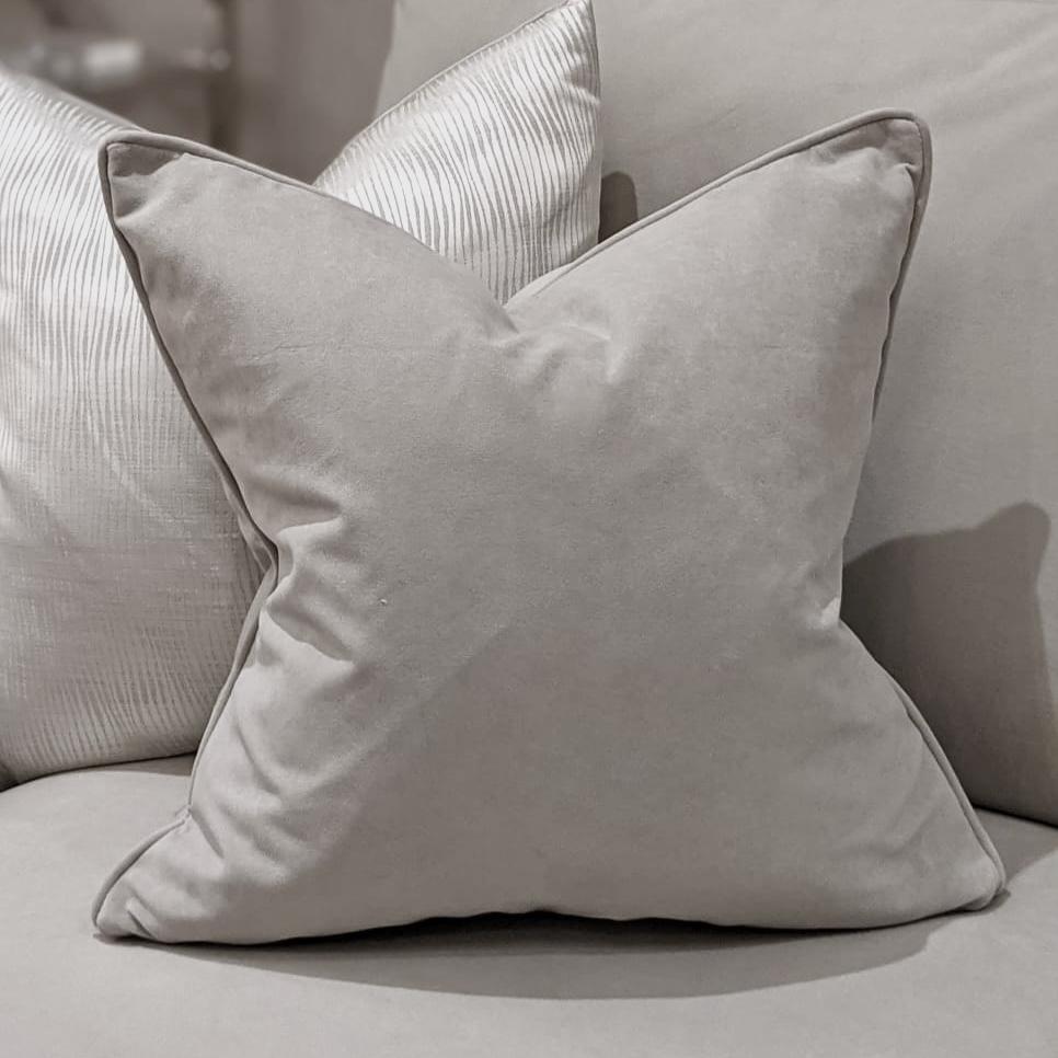 Ari Stone Grey Velvet Cushion - 50 x 50cm