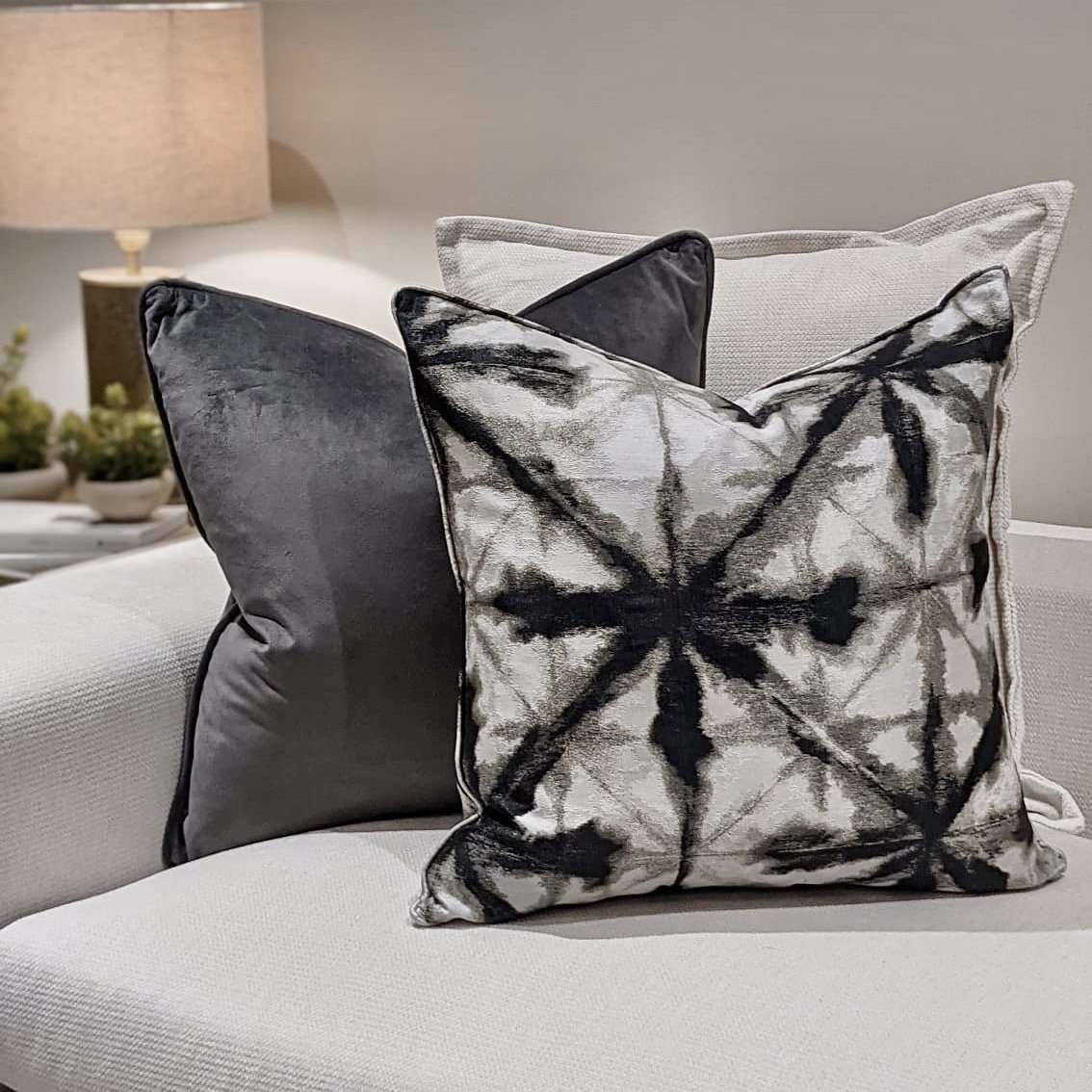 Arizona Black & Grey Print Cushion - 50 x 50cm