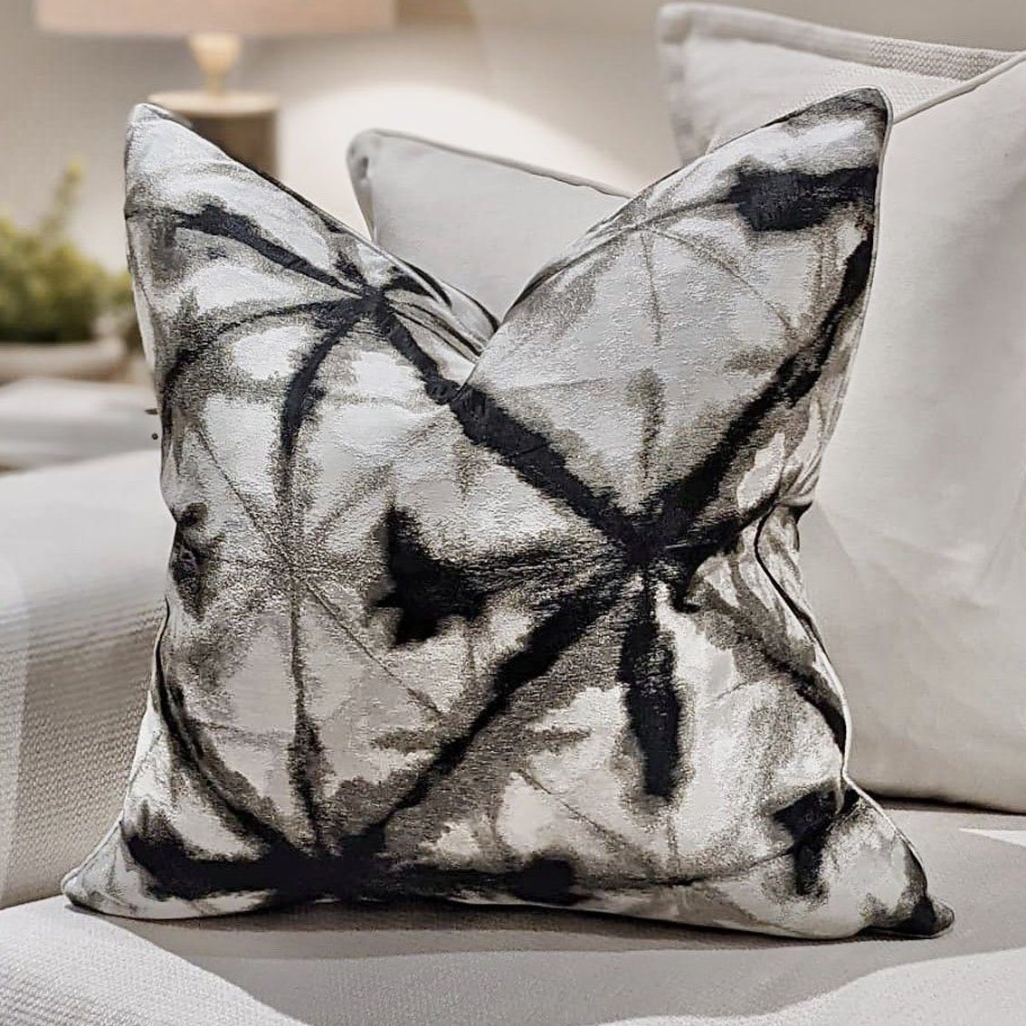 Arizona Black & Grey Print Cushion - 50 x 50cm