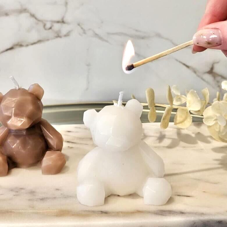 Arya Cream Mini Bear Shaped Candle