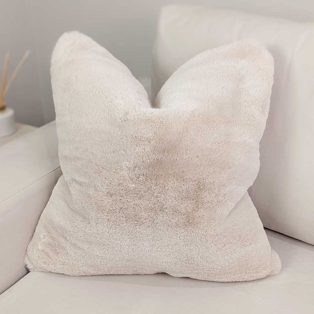 Aspen Oatmeal Faux Fur Cushion - 50 x 50cm