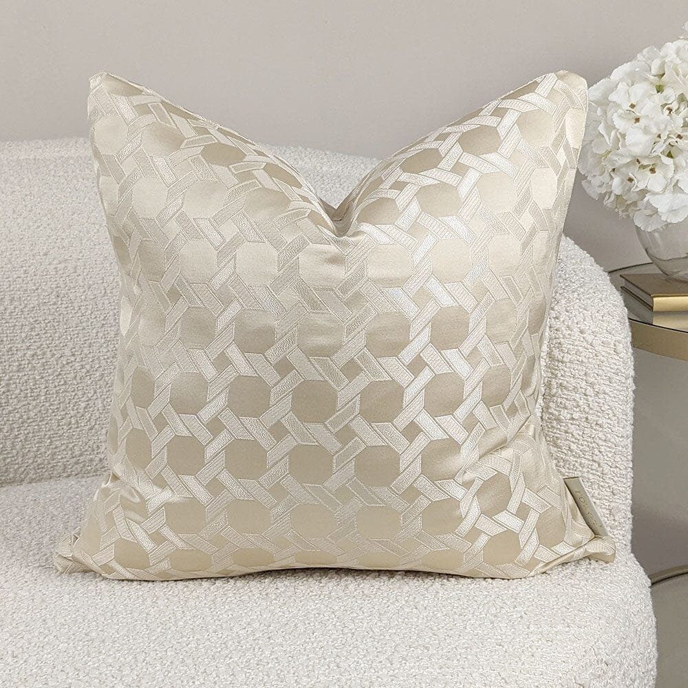 Aylin Gold Geometric Print Cushion - 45x45cm