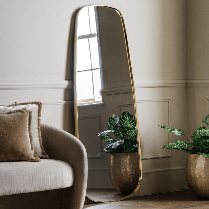 Bailey Gold Curved Leaner Mirror