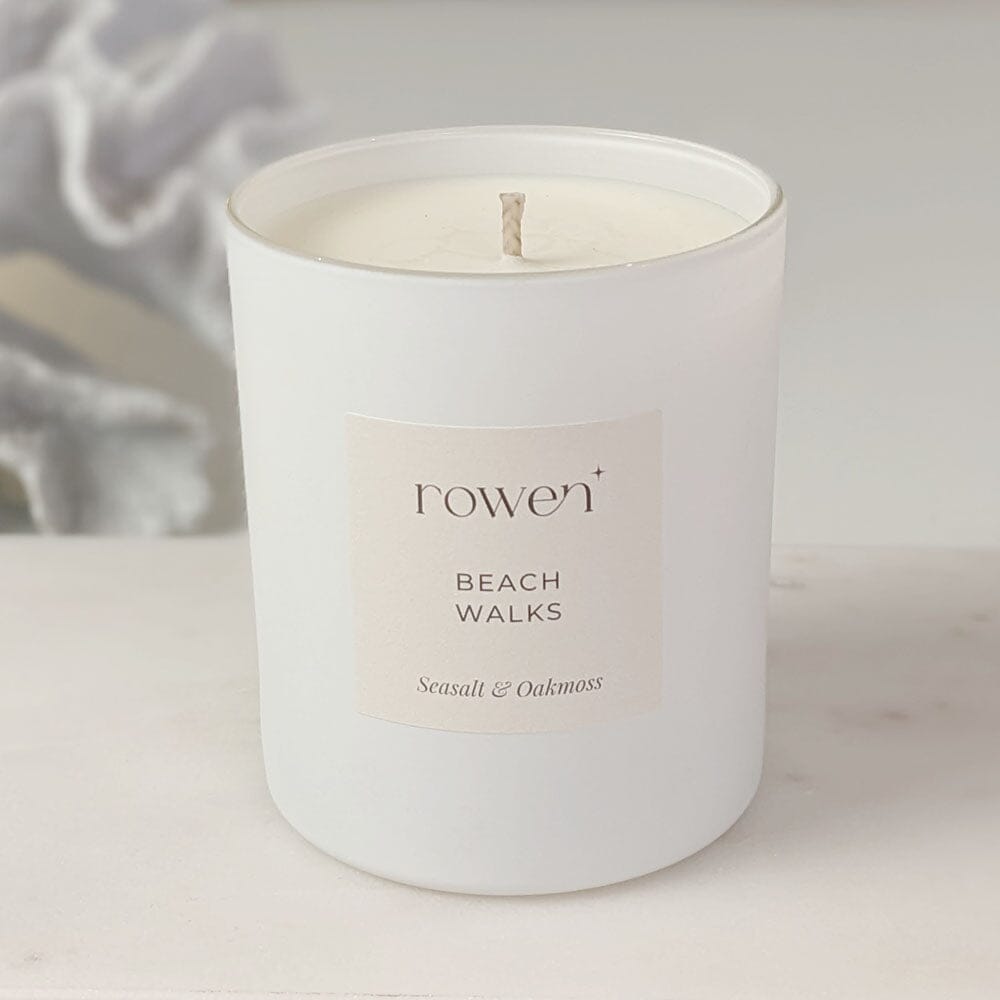 Beach Walks White Scented Candle - Sea Salt & Oakmoss