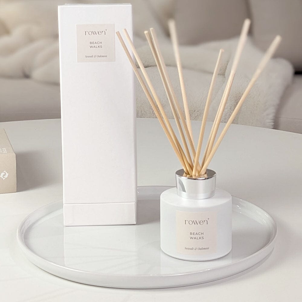 Beach Walks White & Silver Reed Diffuser - Sea Salt & Oakmoss 120ml