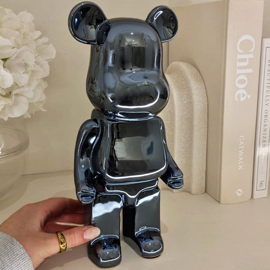 Black Pearlescent Standing Bear Ornament