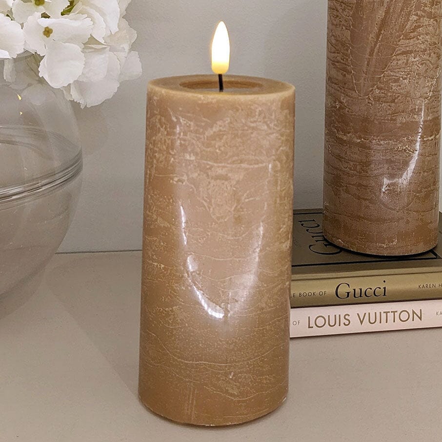 Caramel Realistic LED Candle - 15cm