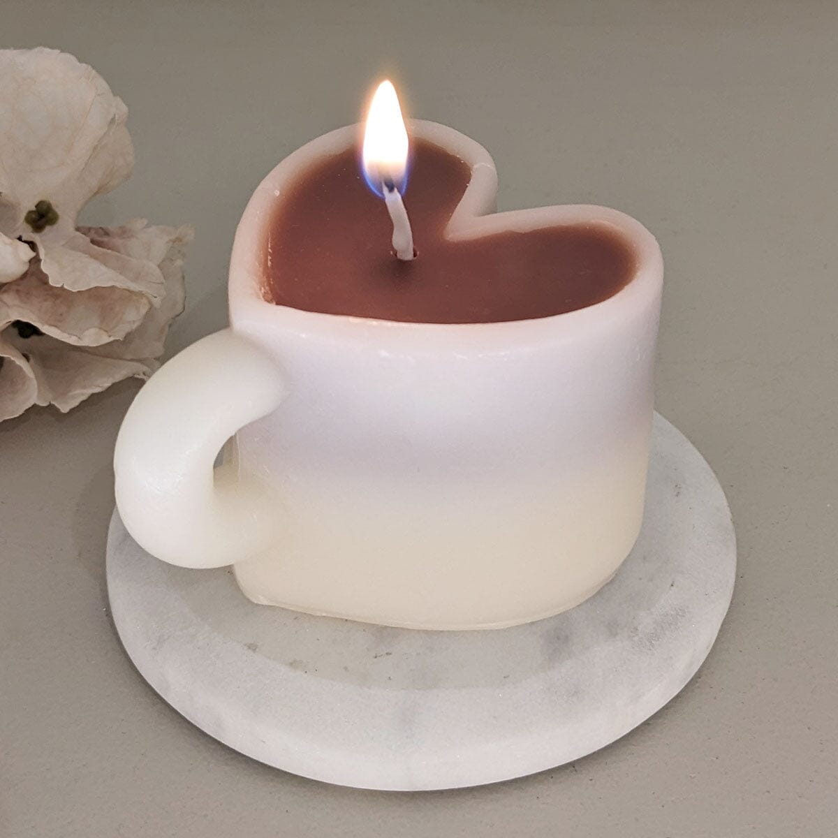 Cream Mini Coffee Mug Decorative Candle