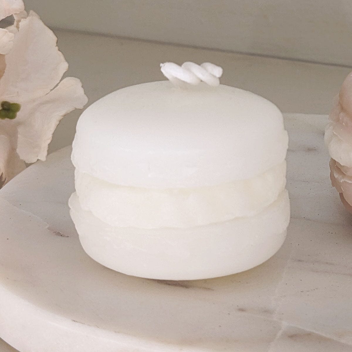 Cream Mini Macaron Decorative Candle