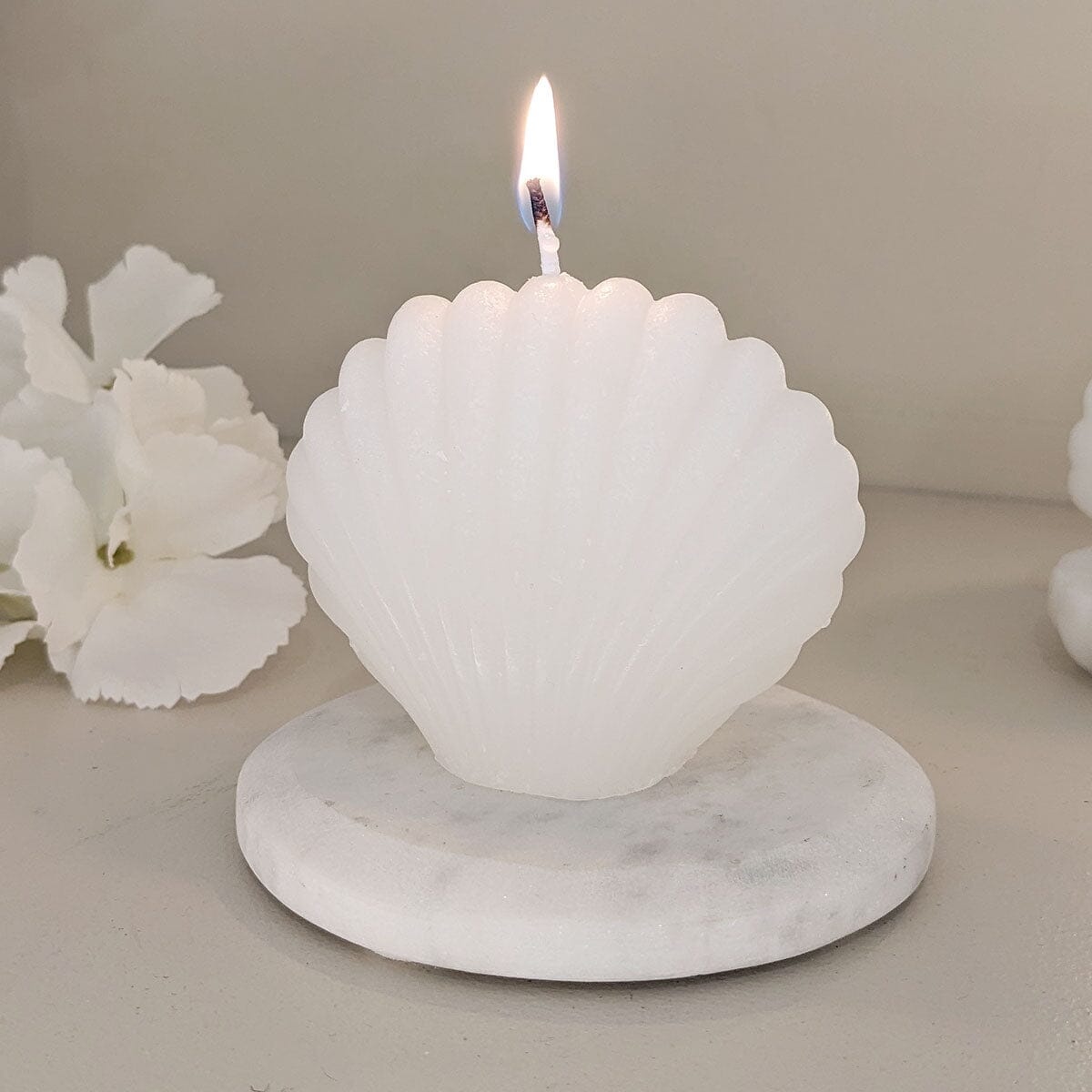 Cream Mini Shell Decorative Candle