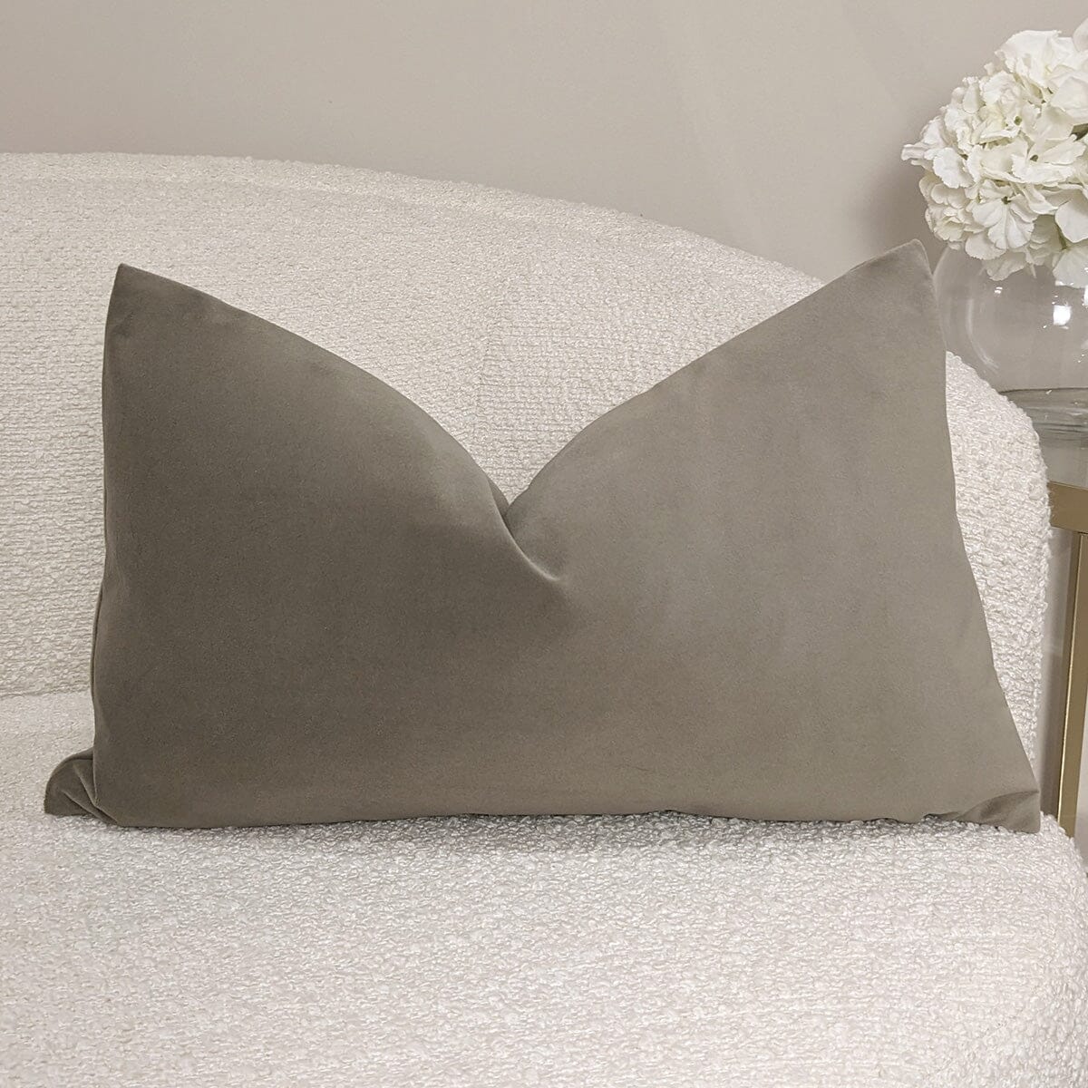 Delanie Latte Velvet Bolster Cushion - 30x50cm