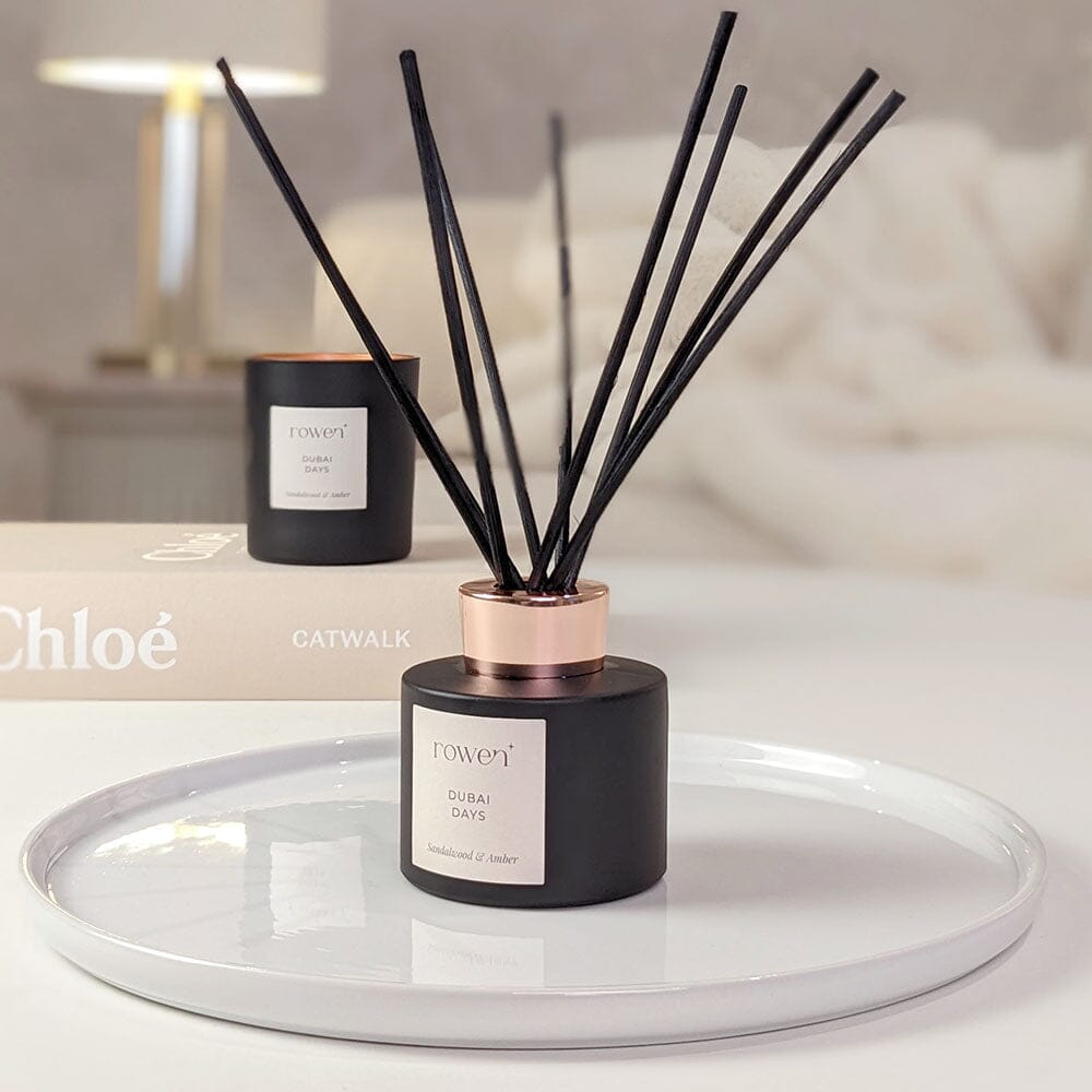 Dubai Days Black & Rose Gold Reed Diffuser - Sandalwood & Amber 120ml