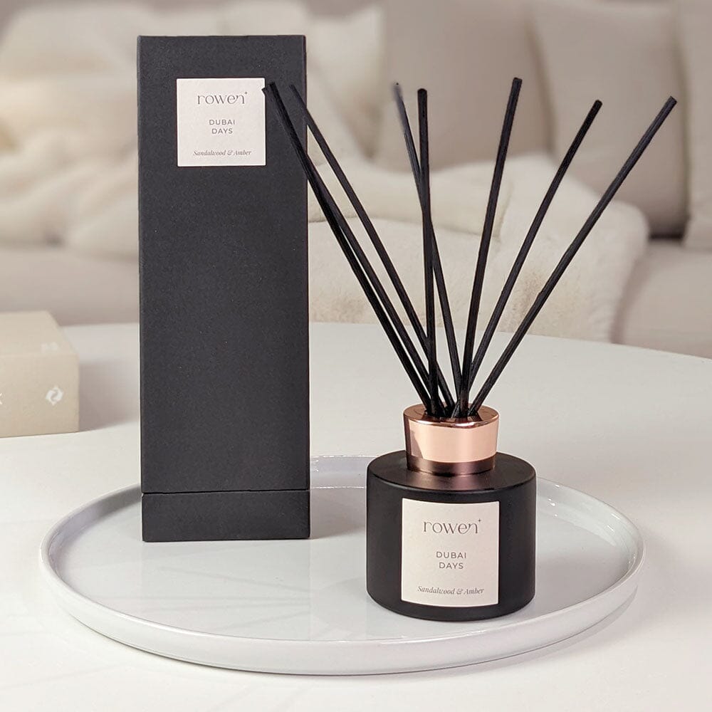 Dubai Days Black & Rose Gold Reed Diffuser - Sandalwood & Amber 120ml