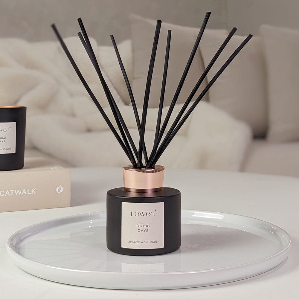 Dubai Days Black & Rose Gold Reed Diffuser - Sandalwood & Amber 120ml