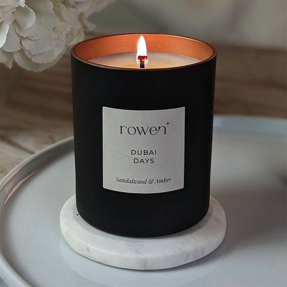 Dubai Days Black & Rose Gold Scented Candle - Sandalwood & Amber