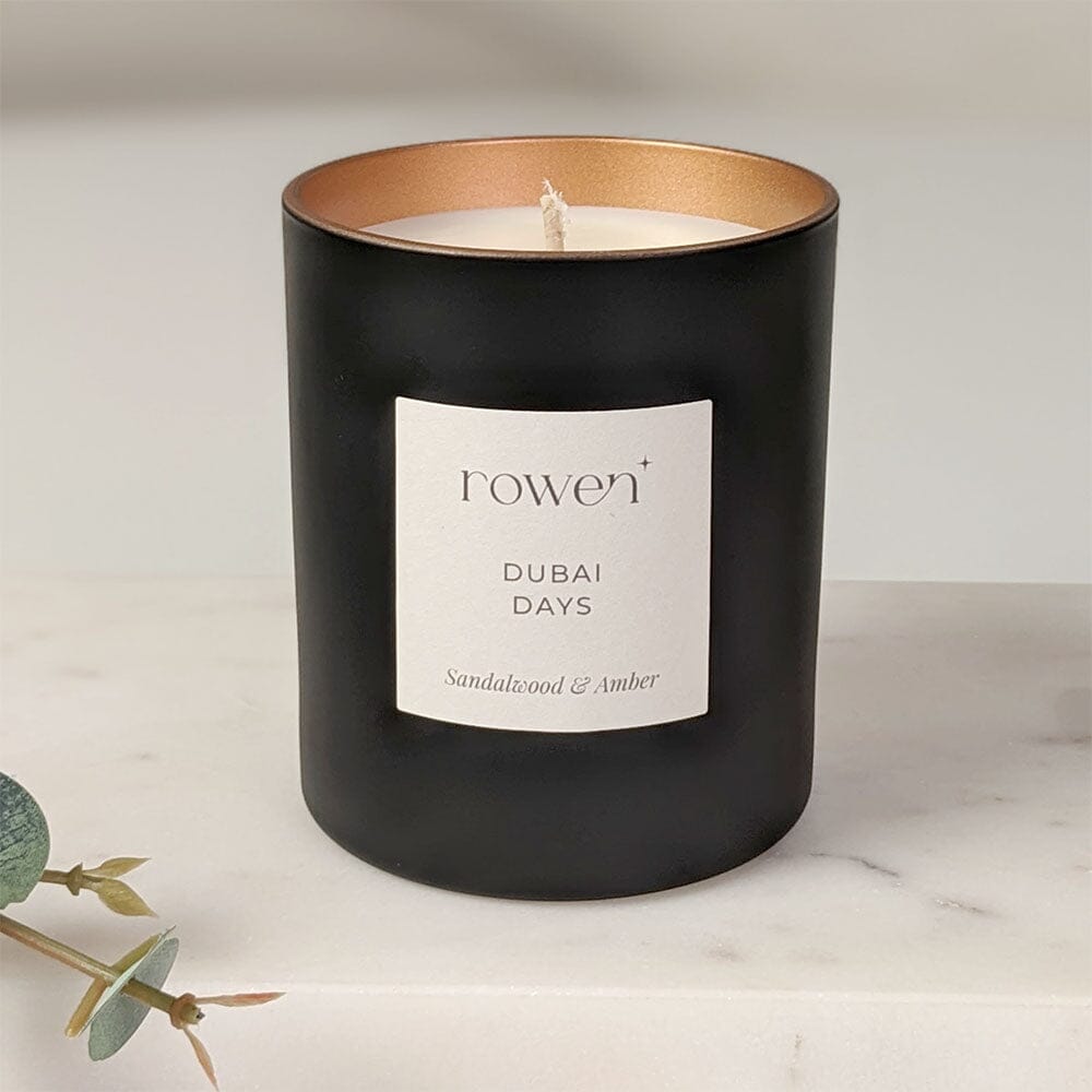 Dubai Days Black & Rose Gold Scented Candle - Sandalwood & Amber