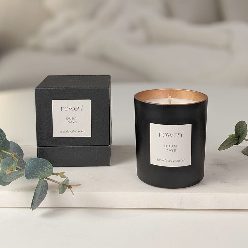 Dubai Days Black & Rose Gold Scented Candle - Sandalwood & Amber