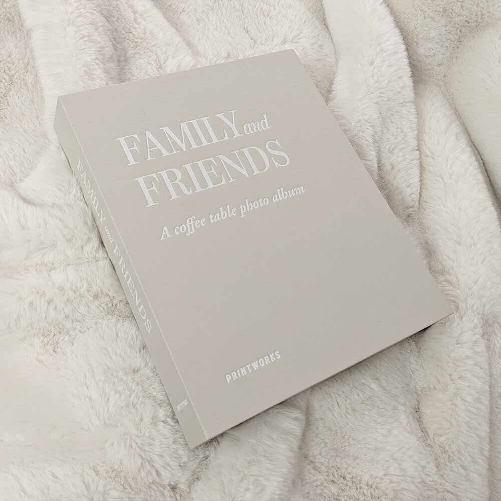 Family and Friends' Grey & White Coffee Table Photo Album