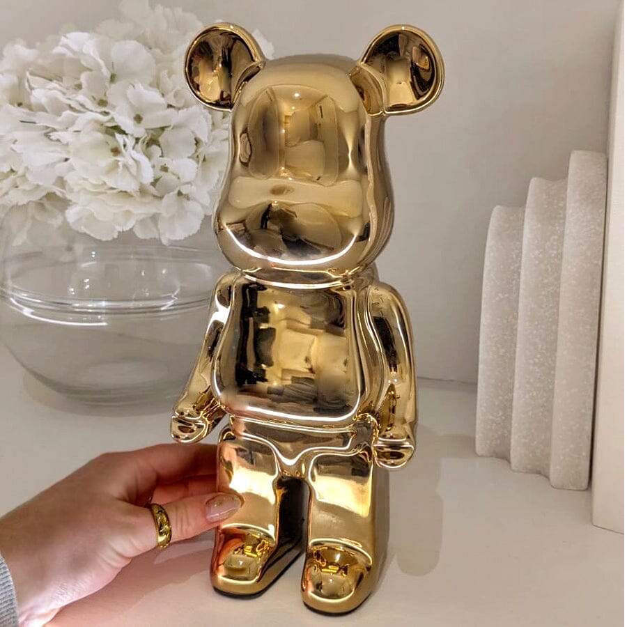 Gold Pearlescent Standing Bear Ornament