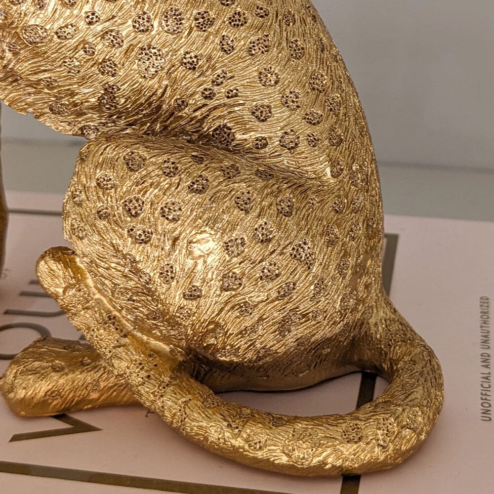 Gold Sitting Leopard Decorative Ornament