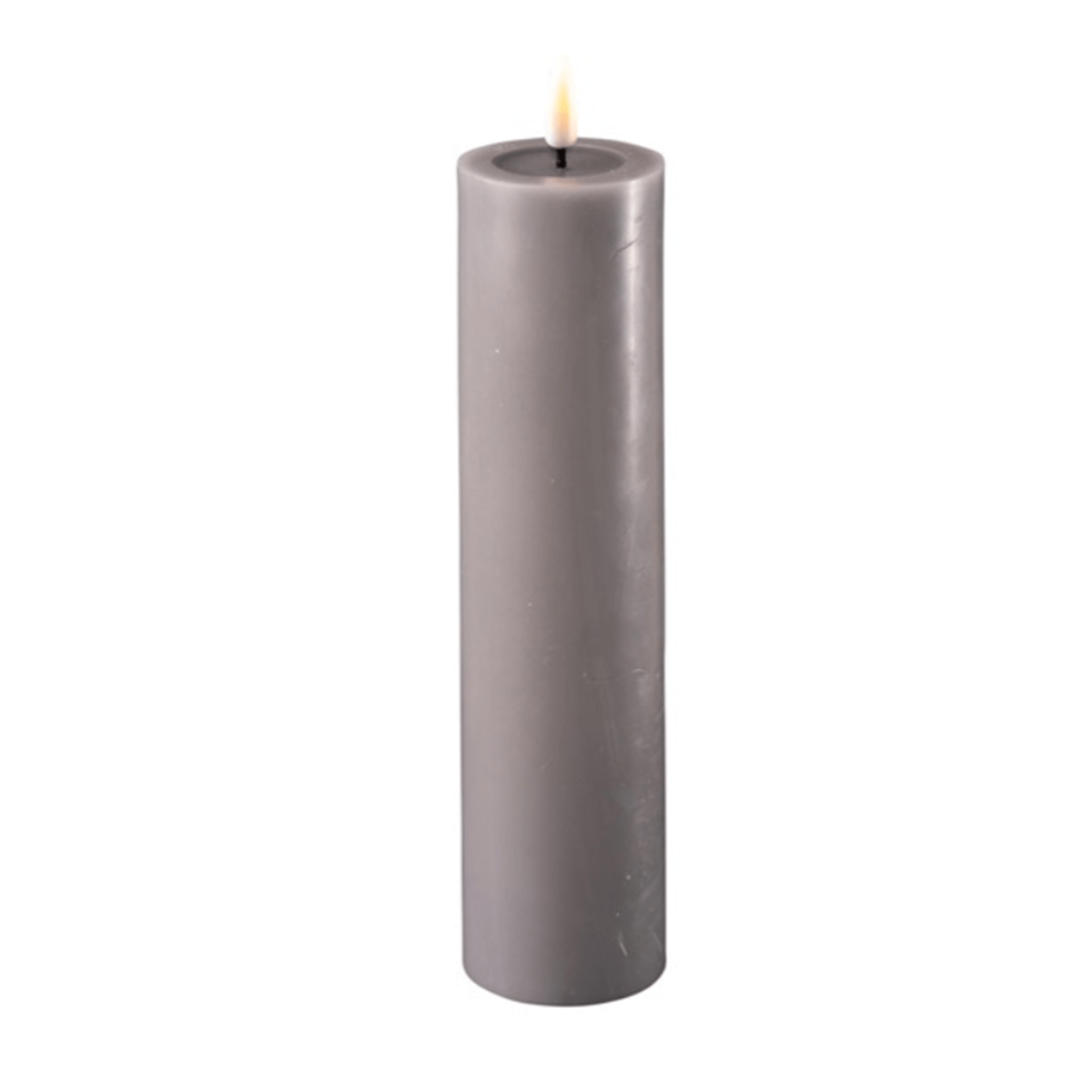 Grey Realistic Faux LED Candle - 15cm