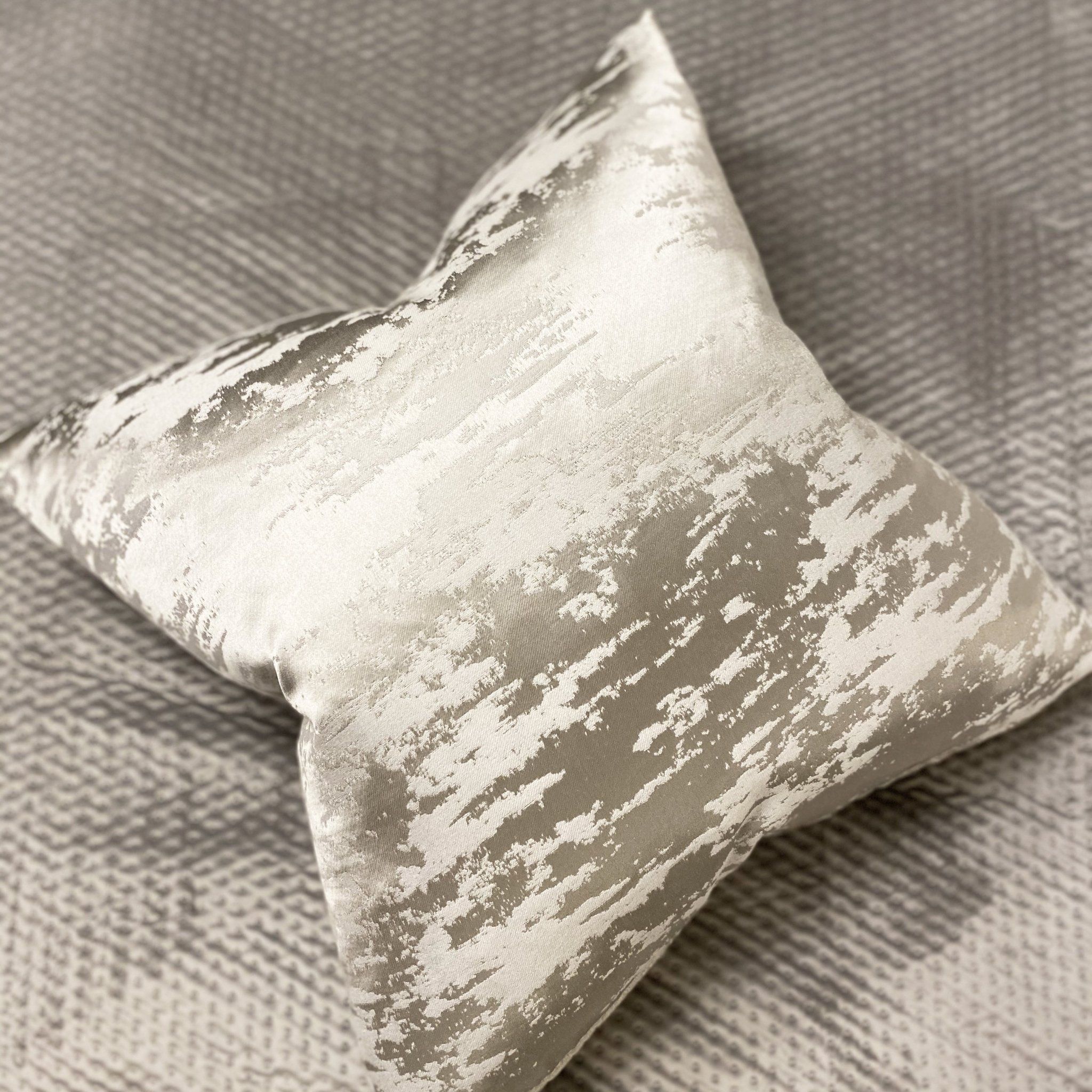 Hailes Platinum Marble Effect Cushion - 50 x 50cm