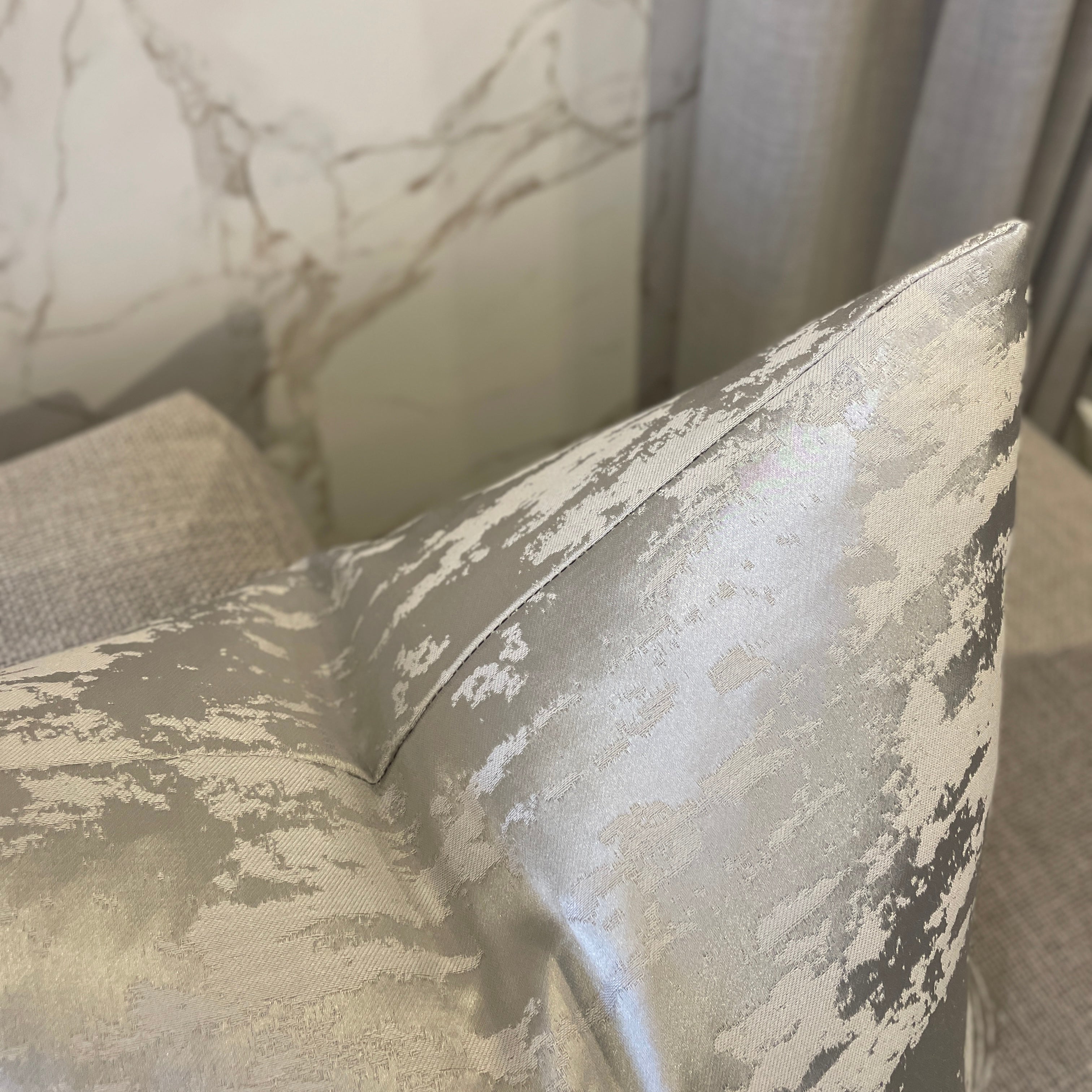 Hailes Platinum Marble Effect Cushion - 50 x 50cm