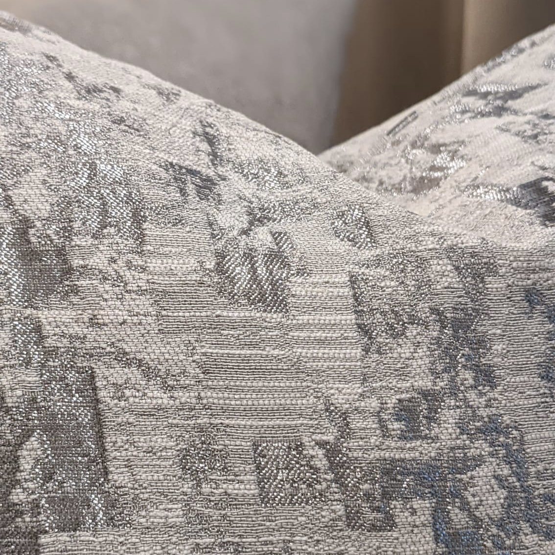 Hornsby Silver Distressed Effect Cushion - 43 x 43cm