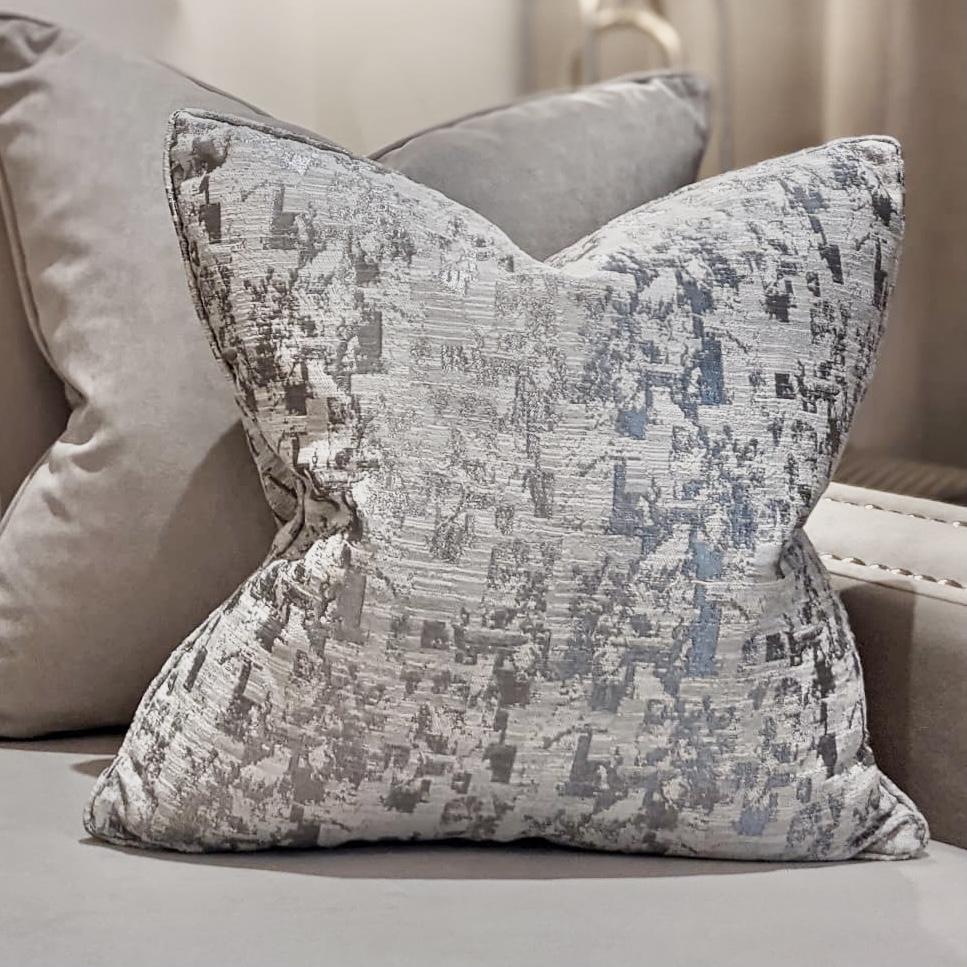 Hornsby Silver Distressed Effect Cushion - 43 x 43cm