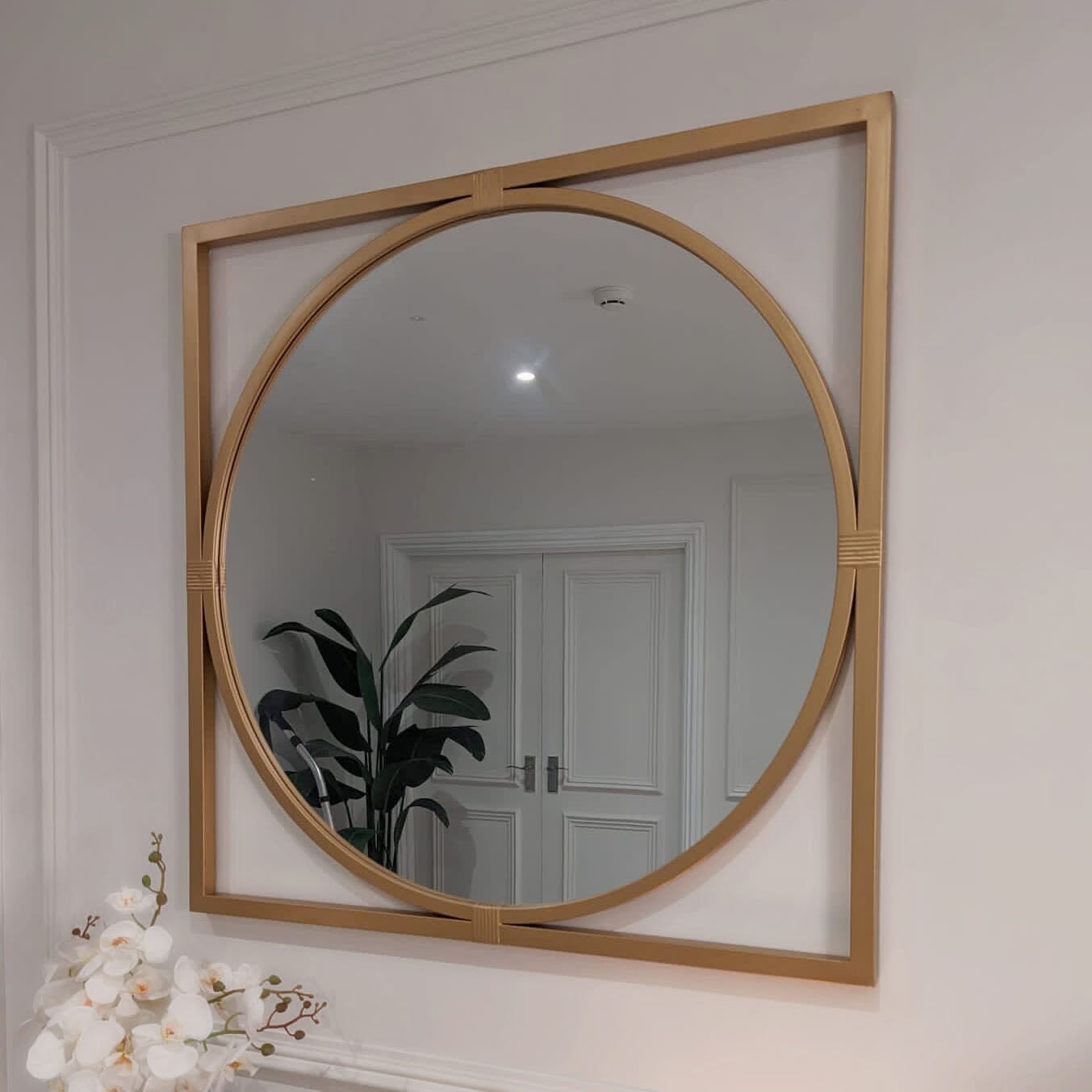 Karter Large Gold Square Wall Mirror