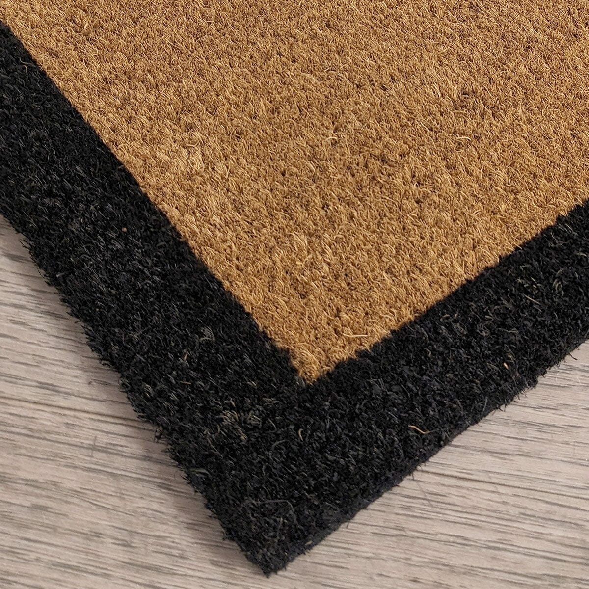 Kyla Black Border Natural Large Doormat