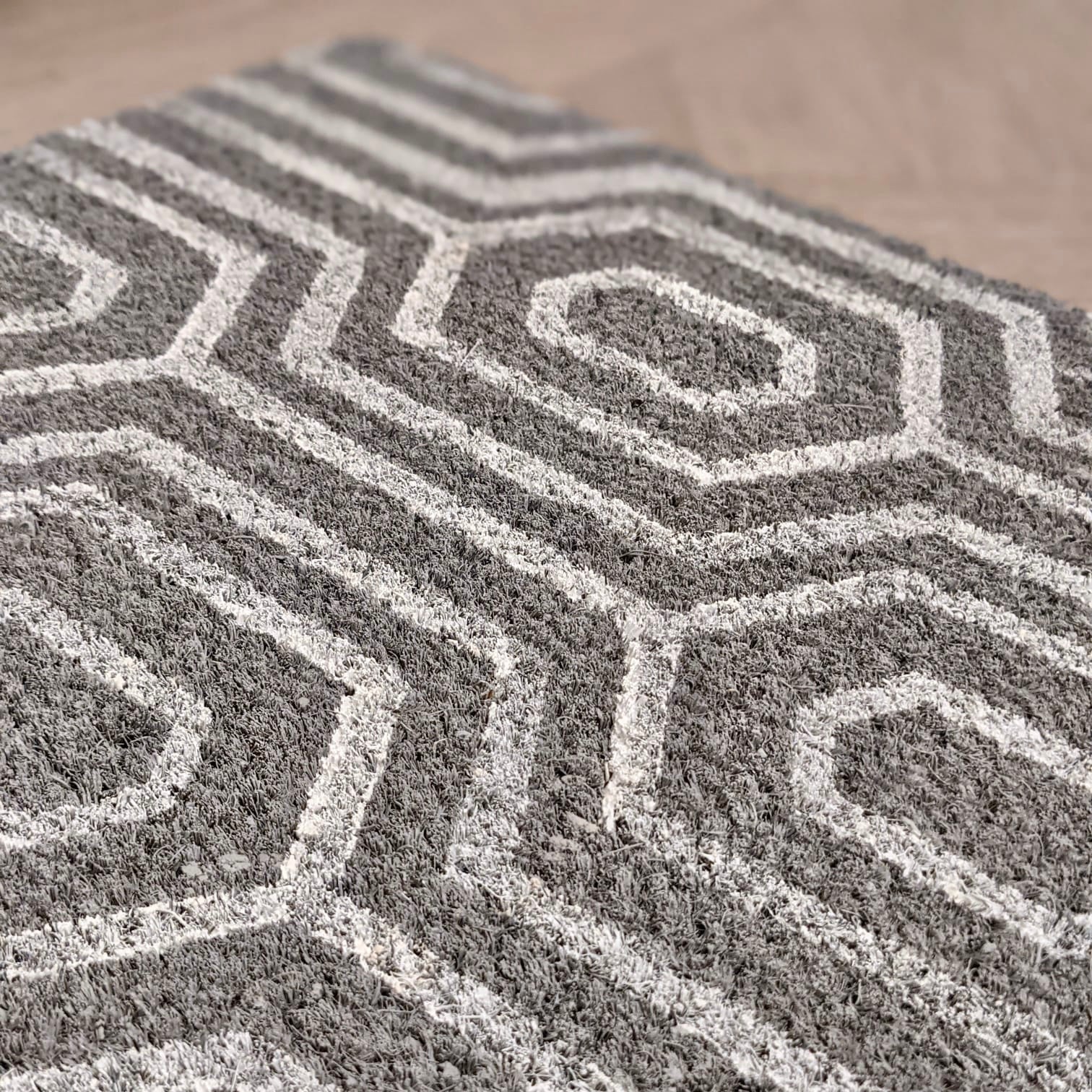 Lia Grey Geometric Doormat