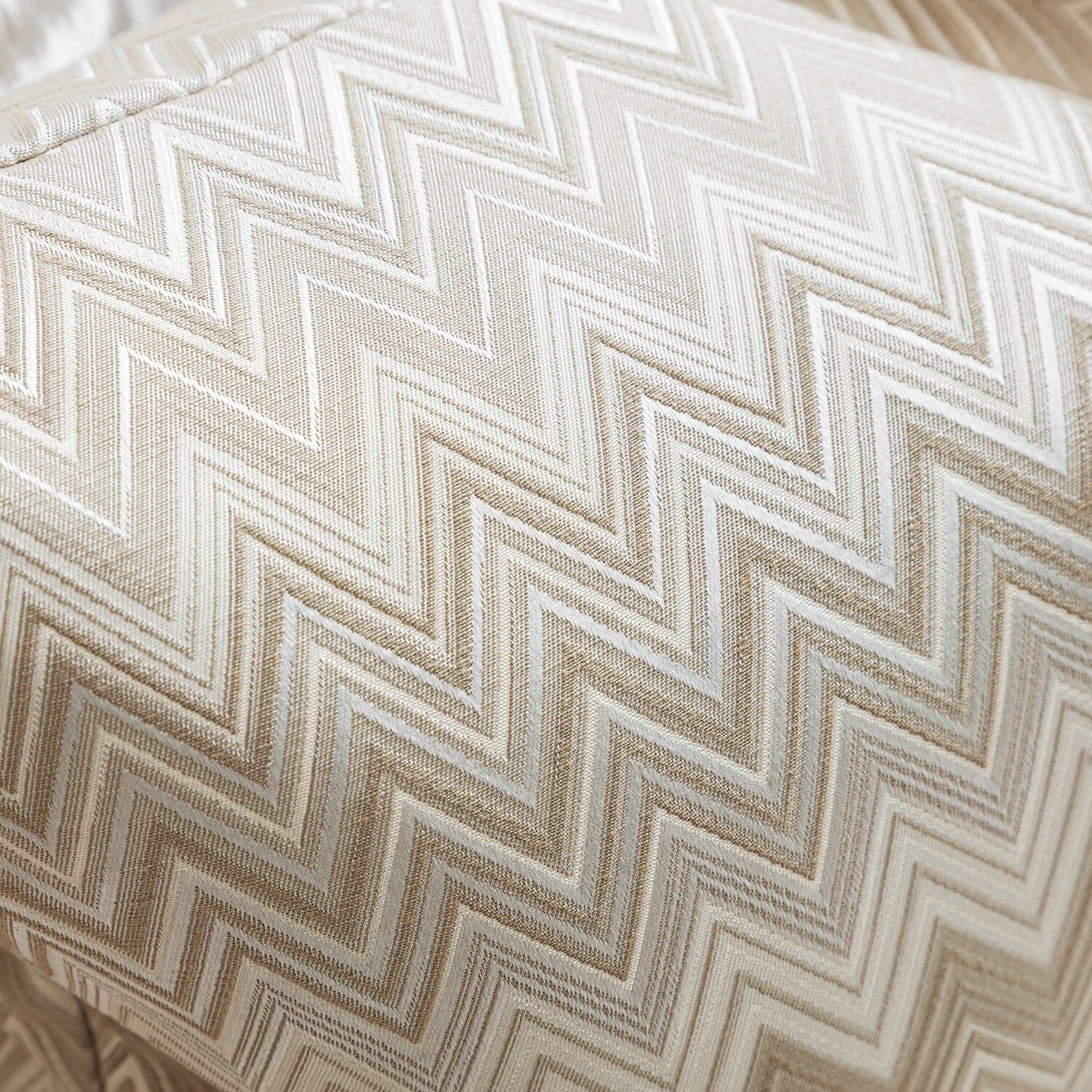 Luvinate Natural Zig Zag Print Bolster Cushion - 35 x 50cm