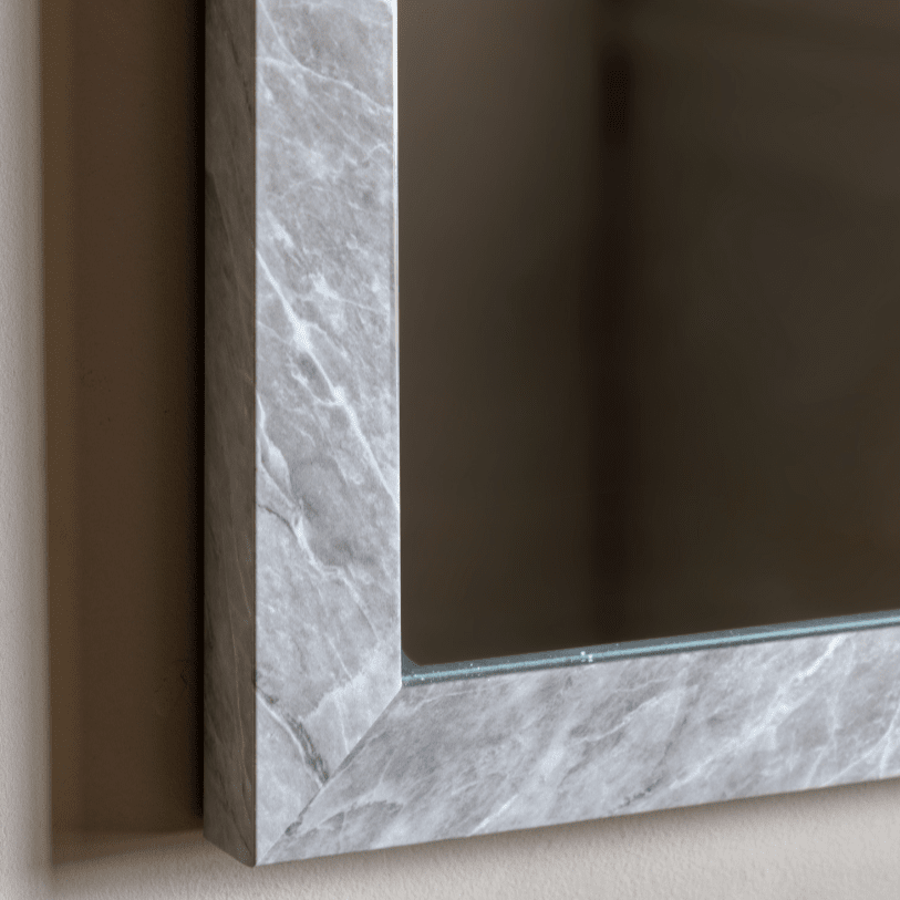 Marcie Medium White Marbled Wall Mirror