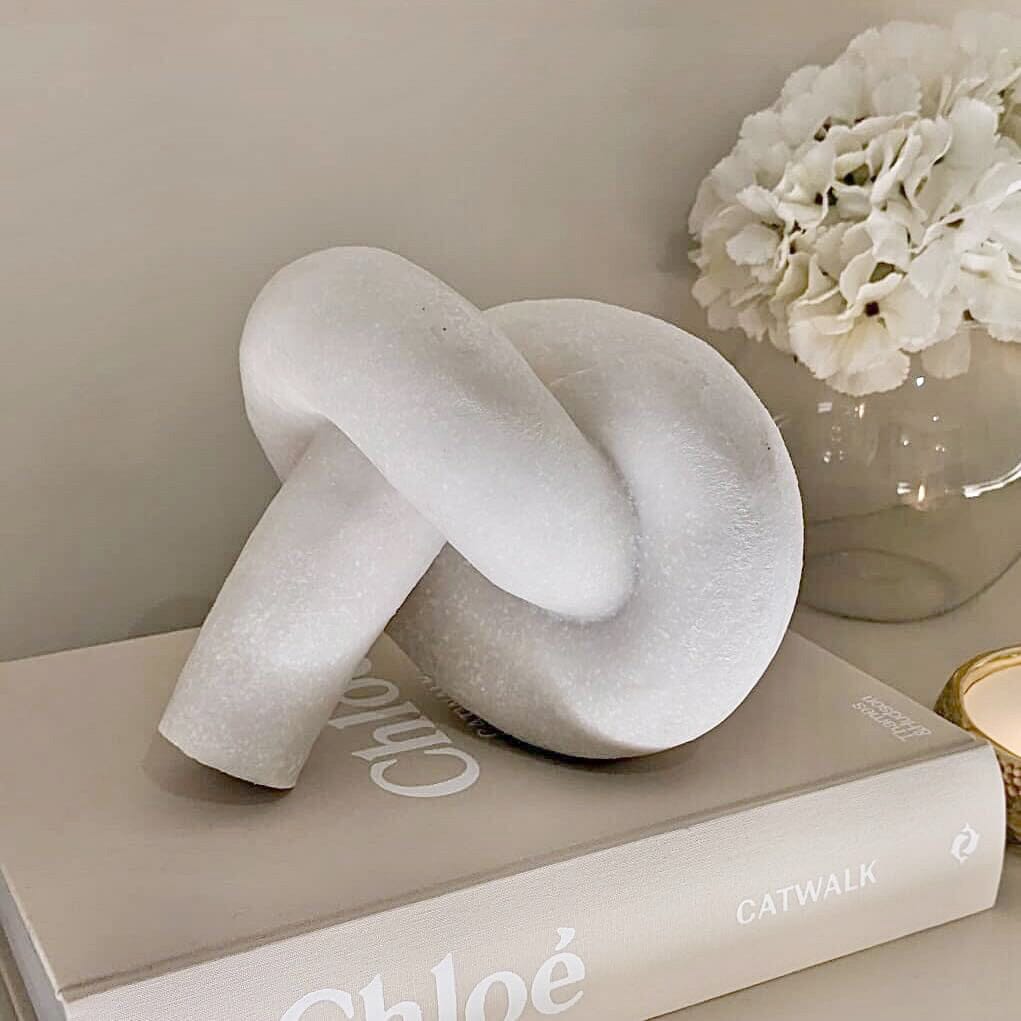 Marina White Stone Decorative Knot Ornament