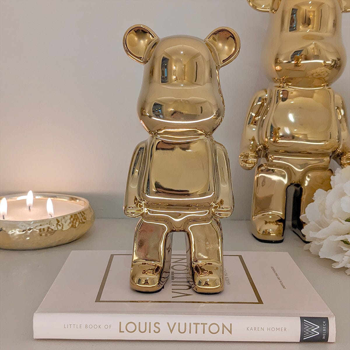 Mini Gold Pearlescent Standing Bear Ornament