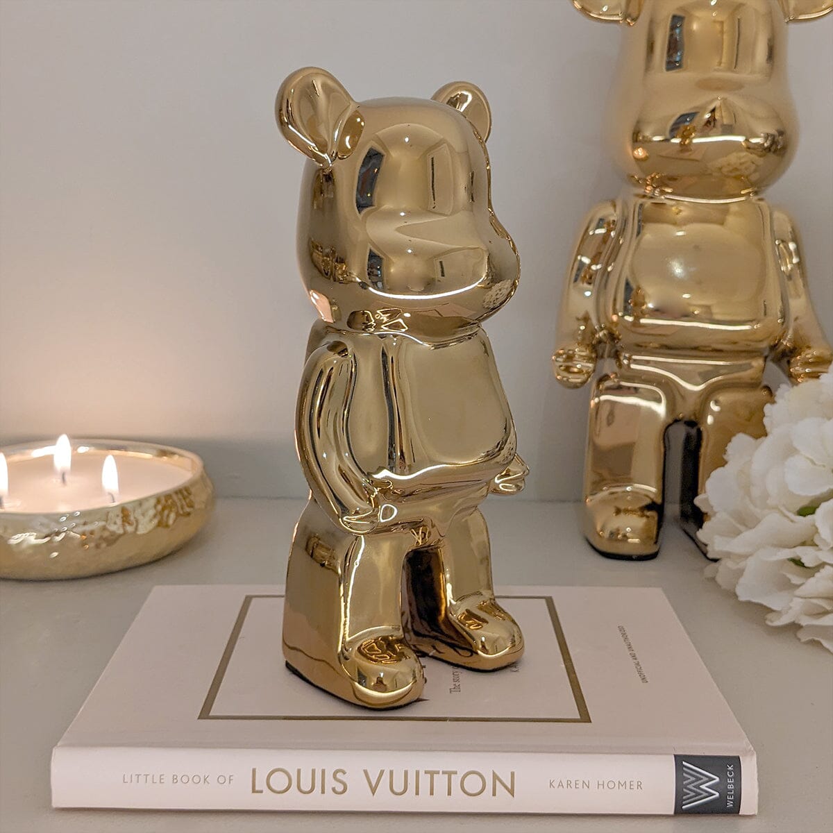 Mini Gold Pearlescent Standing Bear Ornament