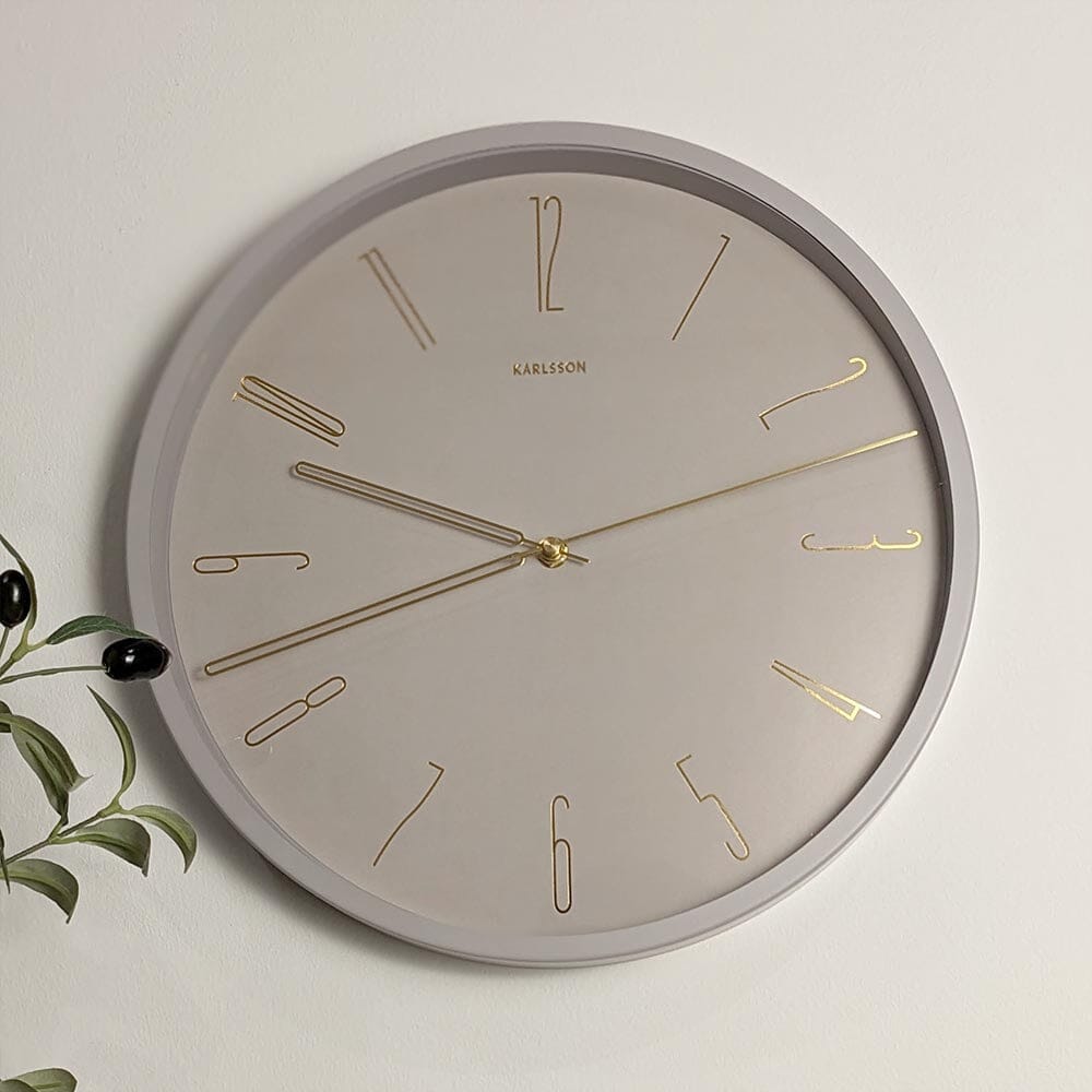 Octavia Mushroom and Gold Round Wall Clock