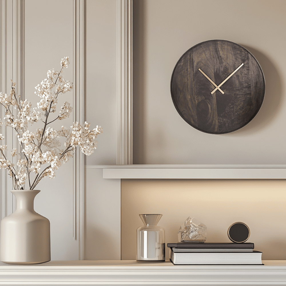 Palermo Medium Brown Mango Wood Wall Clock