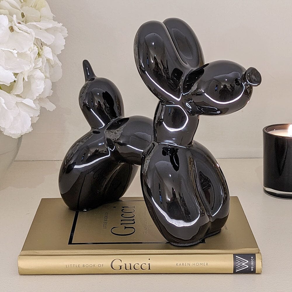 Patrice Black Standing Balloon Dog Ornament