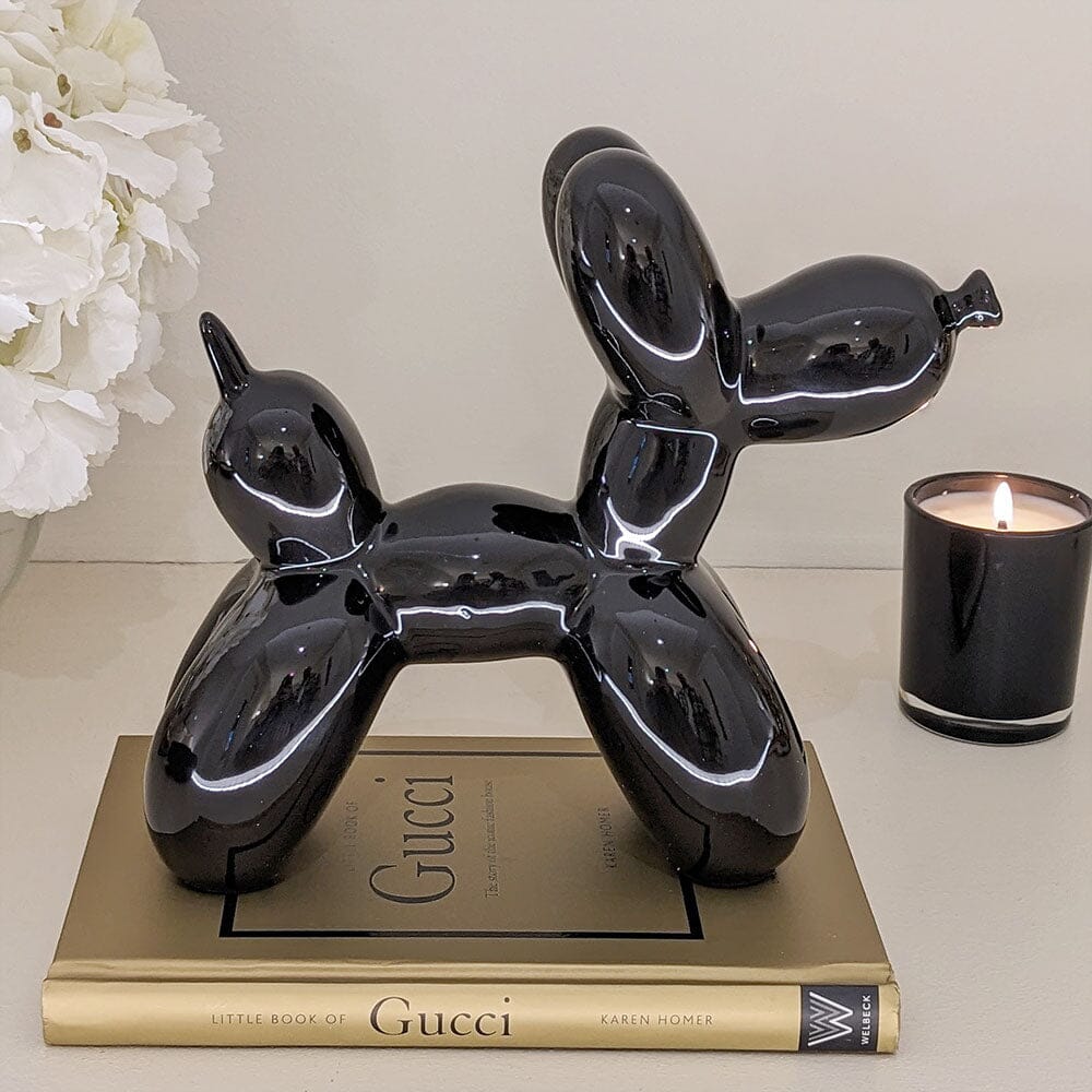 Patrice Black Standing Balloon Dog Ornament