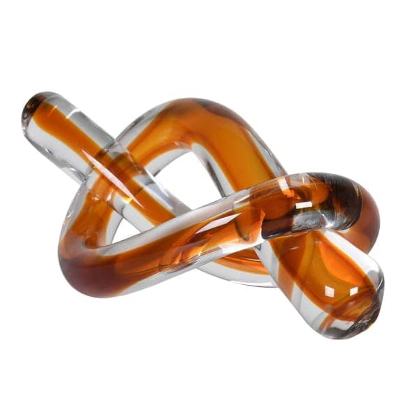 Penelope Amber Twisted Glass Knot Decorative Ornament