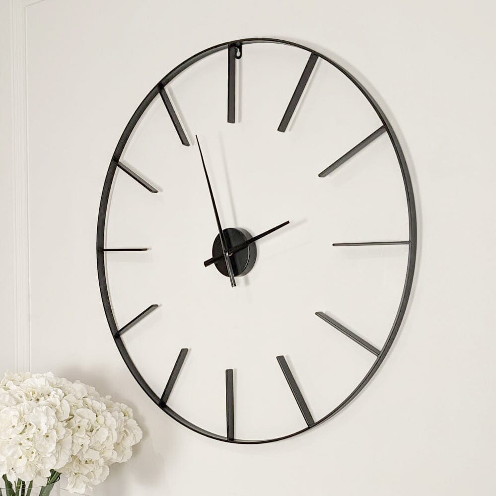 Portland Black Skeleton Wall Clock