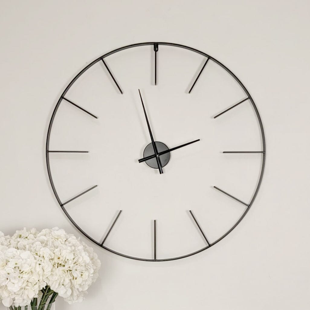 Portland Black Skeleton Wall Clock