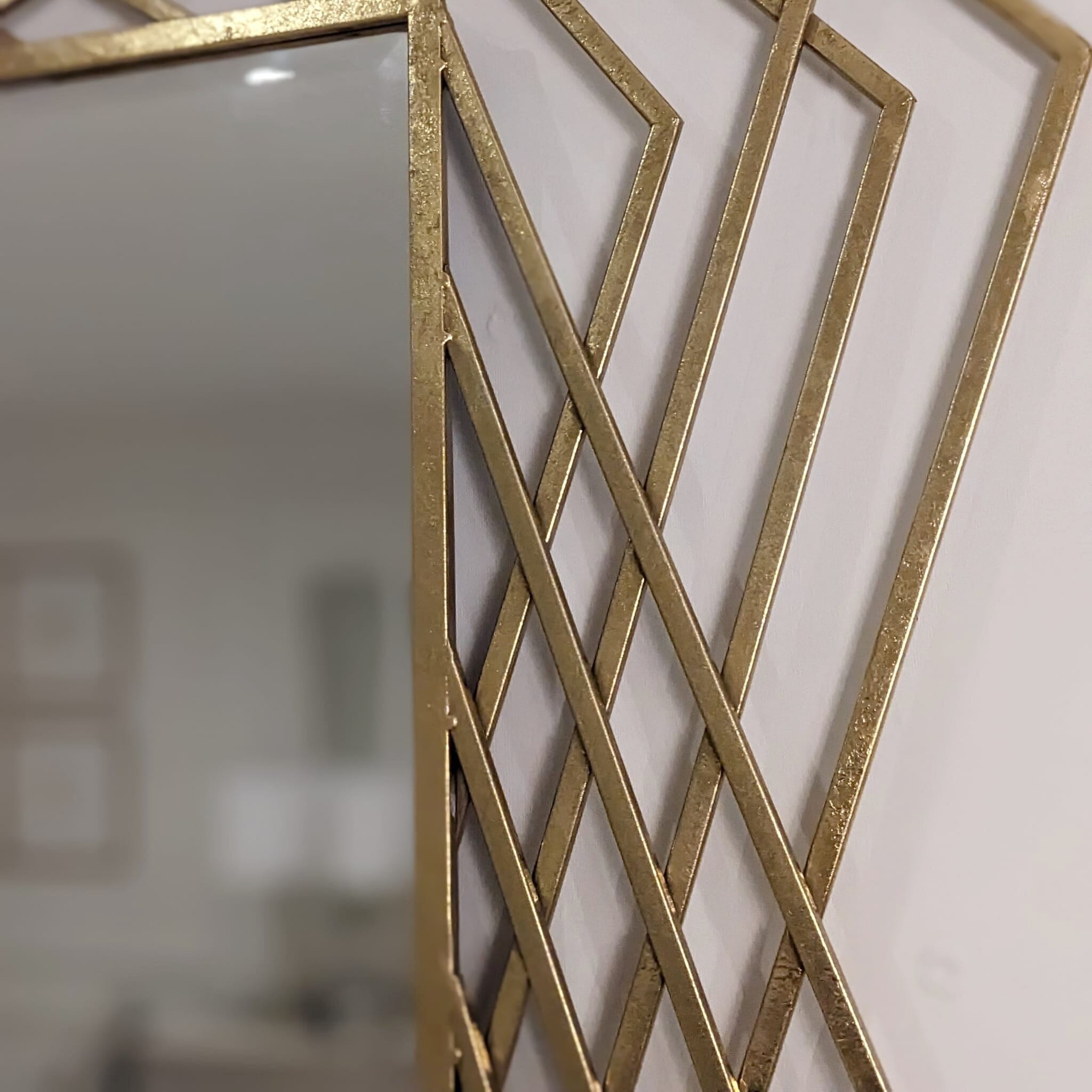 Raegan Large Rectangular Gold Metal Mirror